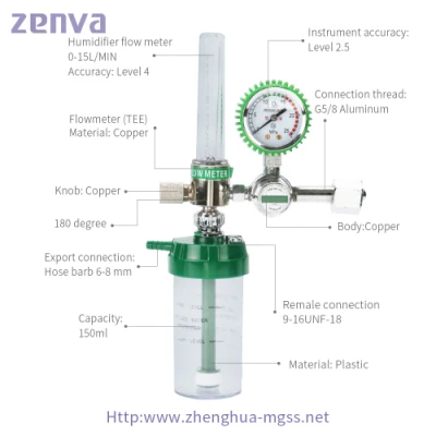 Cga540 Oxygen Regulator Medical Flow Meter Oxygen Flow Regulators