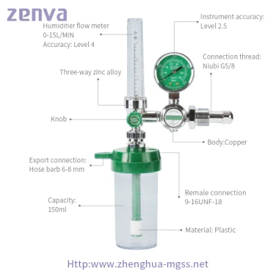 Cga540 Oxygen Regulator Medical Flow Meter Oxygen Flow Regulators