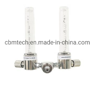Click-Style Oxygen Flowmeter W/ O2 Humidifier Bottle