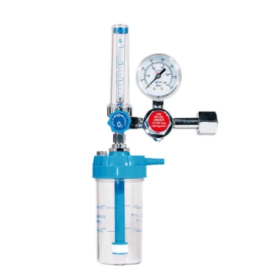 Bull Nose Oxygen Cylinder Pressure Regulator with Flow Meter