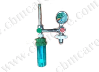 Click-Style Oxygen Flowmeter W/ O2 Humidifier Bottle