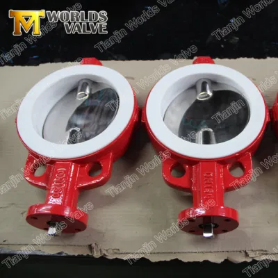 Ss/Di Body CF8m Polished Disc Wafer Water Gas Pressure Regulator Butterfly Valve with PTFE Seat Free Shaft Slim Disc for Food/Sanitary/Acid/Base/Alkali