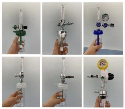 Hospital Use Gas Flow Meter Oxygen Regulator Oxygen Flowmeter with Humidifier Bottle