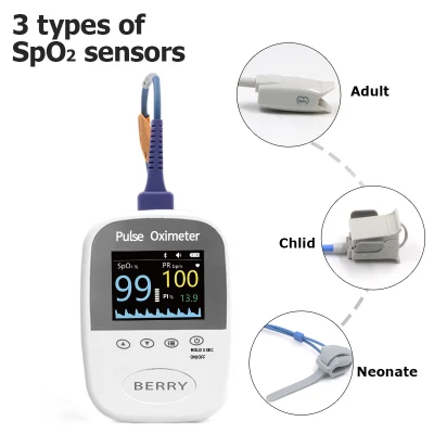 Berry Bm1000A Bluetooth Portable Handheld Fingertip Pulse Oximeter for Neonate/Child/Adult Sensor