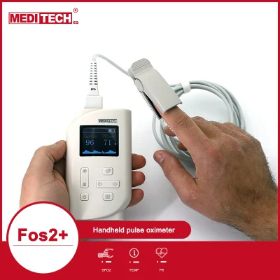 Portable Hospital Adult Child Neonate Handheld Pulse Oximeter with Option Temperature
