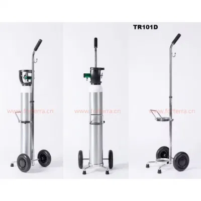 Oxygen Cylinder Trolley Stainless Steel Medical Oxygen Bottle Cart Gas Cylinders Cart for Hospital