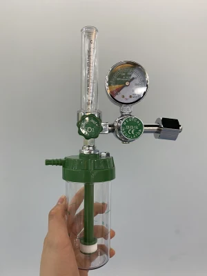 Hospital Use Gas Flow Meter Oxygen Regulator Oxygen Flowmeter with Humidifier Bottle