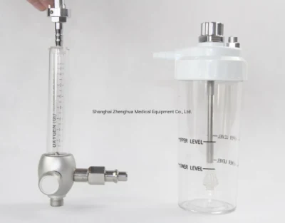 Brass Body Medical Gas Oxygen Flowmeter with Humidifier Bottle for Hospital