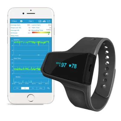 High Quality Wireless Heart Rate Sleep Apnea Monitor Pulse Oximeter Bluetooth with Free APP with CE&FDA