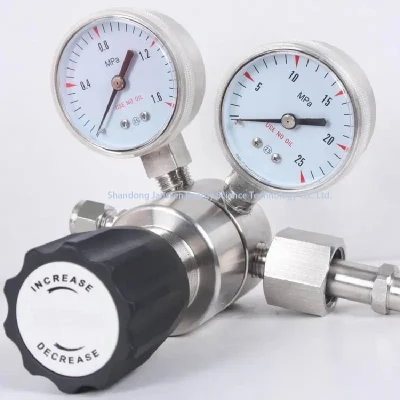 Brass Oxygen Regulator for Oxygen Tank Double Gauge Stype, Bull Nose, 2-15lpm