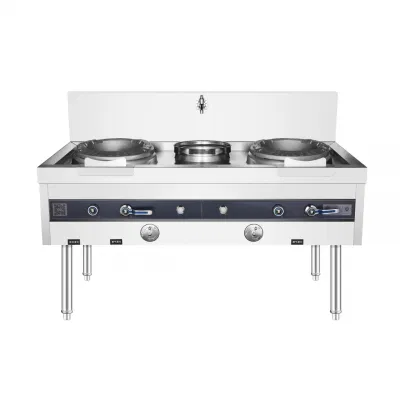 Cooking God Series D Type Commercial Stainless Steel Cooker Double Burner Gas Stove/Kitchen Equipment