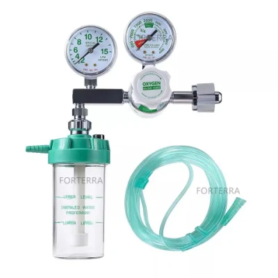 Medical Use Oxygen Gas Cylinder Regulator Barb 15L Air Pressure Regulator with Cga870 Connector