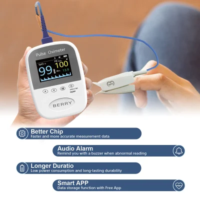 Berry Bm1000A Bluetooth Portable Handheld Fingertip Pulse Oximeter for Neonate/Child/Adult Sensor