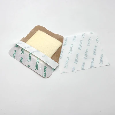 Waterproof Adhesive Silicone Foam Wound Dressing with Border for Bed Sores Pressure Ulcers Bandages Pads