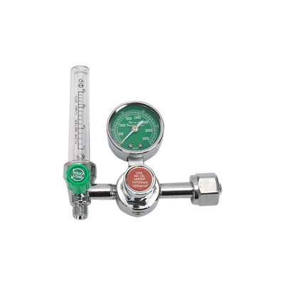 One gauge type high oxygen flow oxygen regulator with humidifier sets
