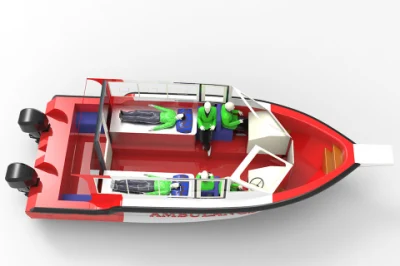 26FT 8m Aluminum Water Hospital Ambulance Boat for Sale