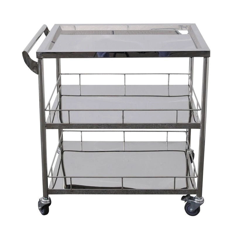 Hospital Clean Wound Cart Medical Rolling Lunch Cart Oxygen Cylinder Phlebotomy 3-Tier Acrylic Rolling Utility