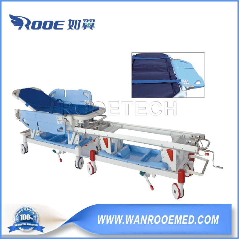 Bd26A Hospital Ot Connection Typle Gas Spring Ajustable Patient Transfer Stretcher Trolley with a Fifth Wheel