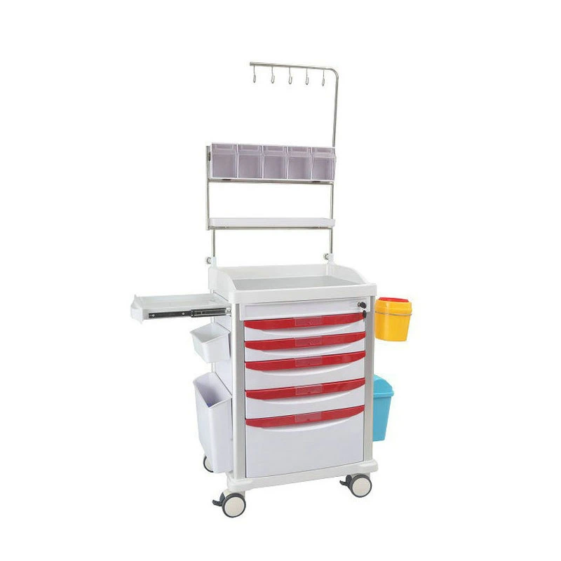 Factory Supplier Hospital Nursing Clinical Medicine Trolley ABS Crash Cart