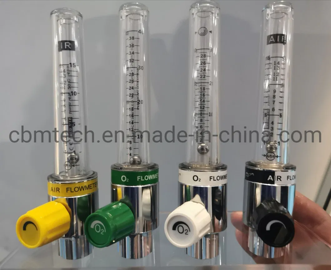 Aluminum Body Oxygen Flowmeters with Humidifier Bottles