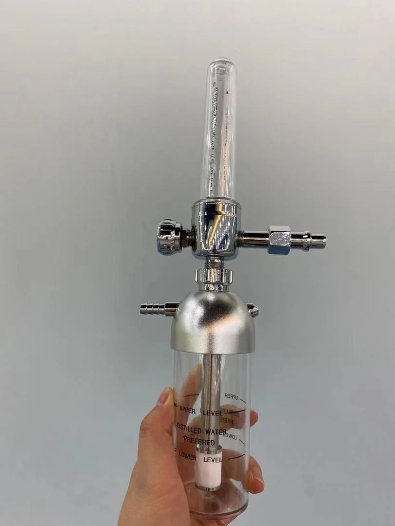 Double Medical Oxygen Flow Meter with Bottle Dual Oxygen Flowmeter