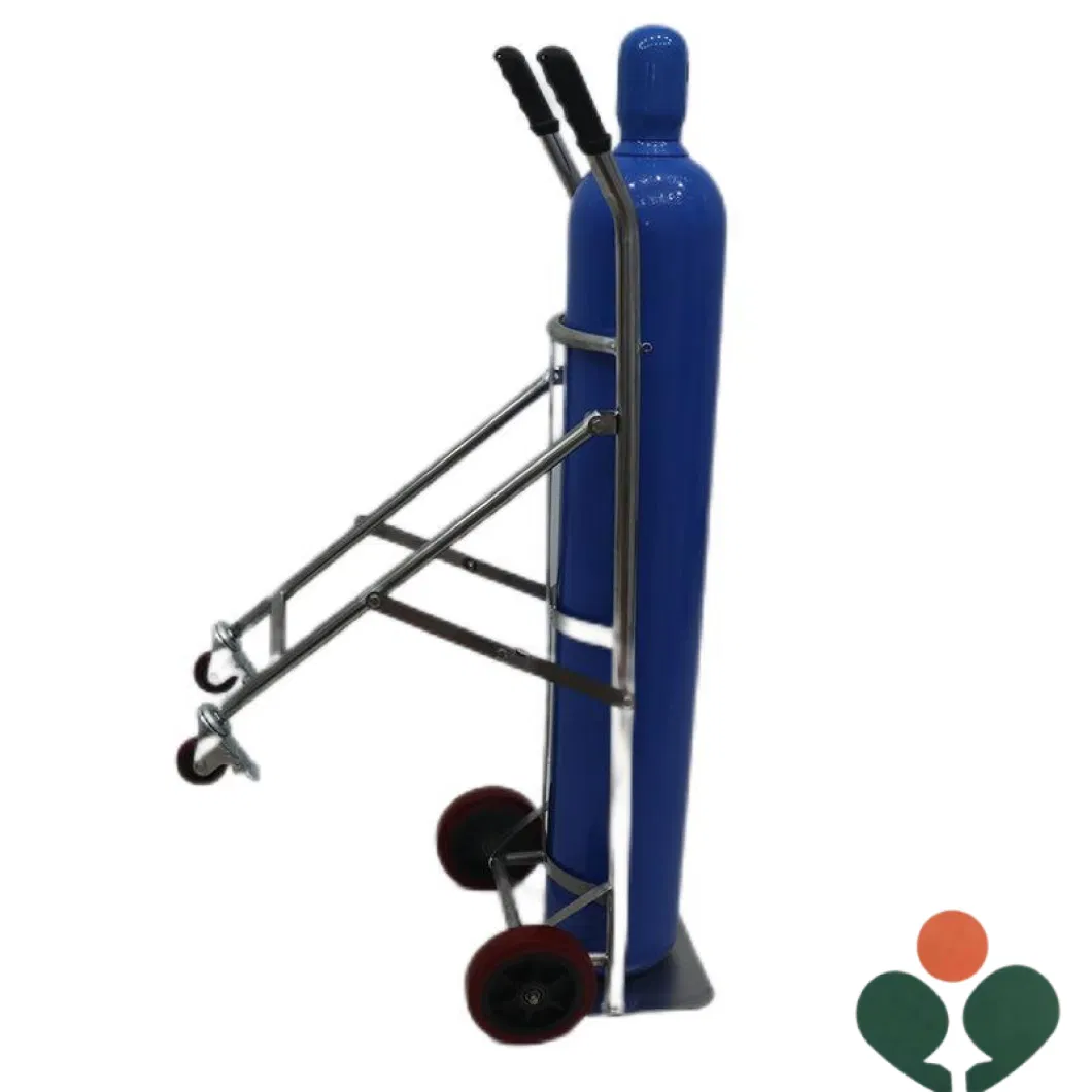 Hospital Stainless Steel Oxygen Cylinder Trolley Medical Bottle Cart