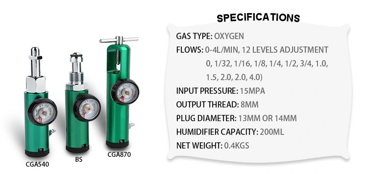 Medical Oxygen Pressure Gas Cylinder Regulator Manufacturer