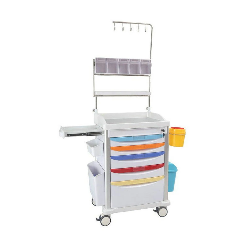 Factory Supplier Hospital Nursing Clinical Medicine Trolley ABS Crash Cart