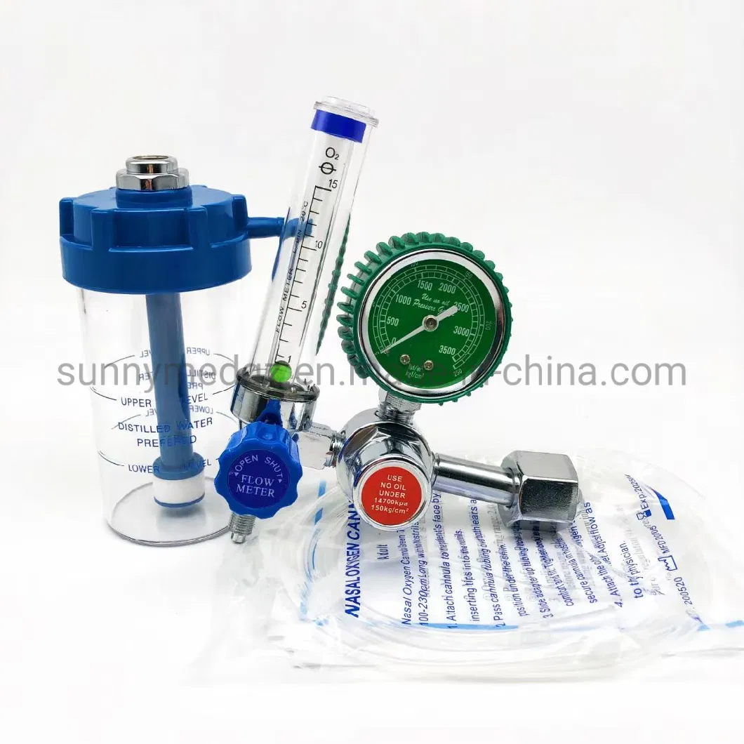 Oxygen Flowmeter with Humidifier Bottle Oxygen Regulator India