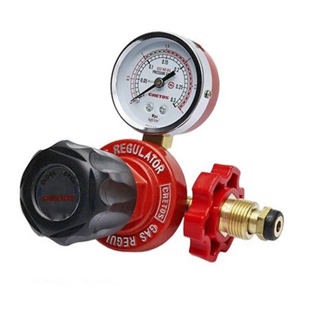 Cretos Nitrogen Regulator LPG Propane CNC Natural Gas Controller Oxygen Argon with Two Big Pressure Gauge Pressure Flow Meter Gauges