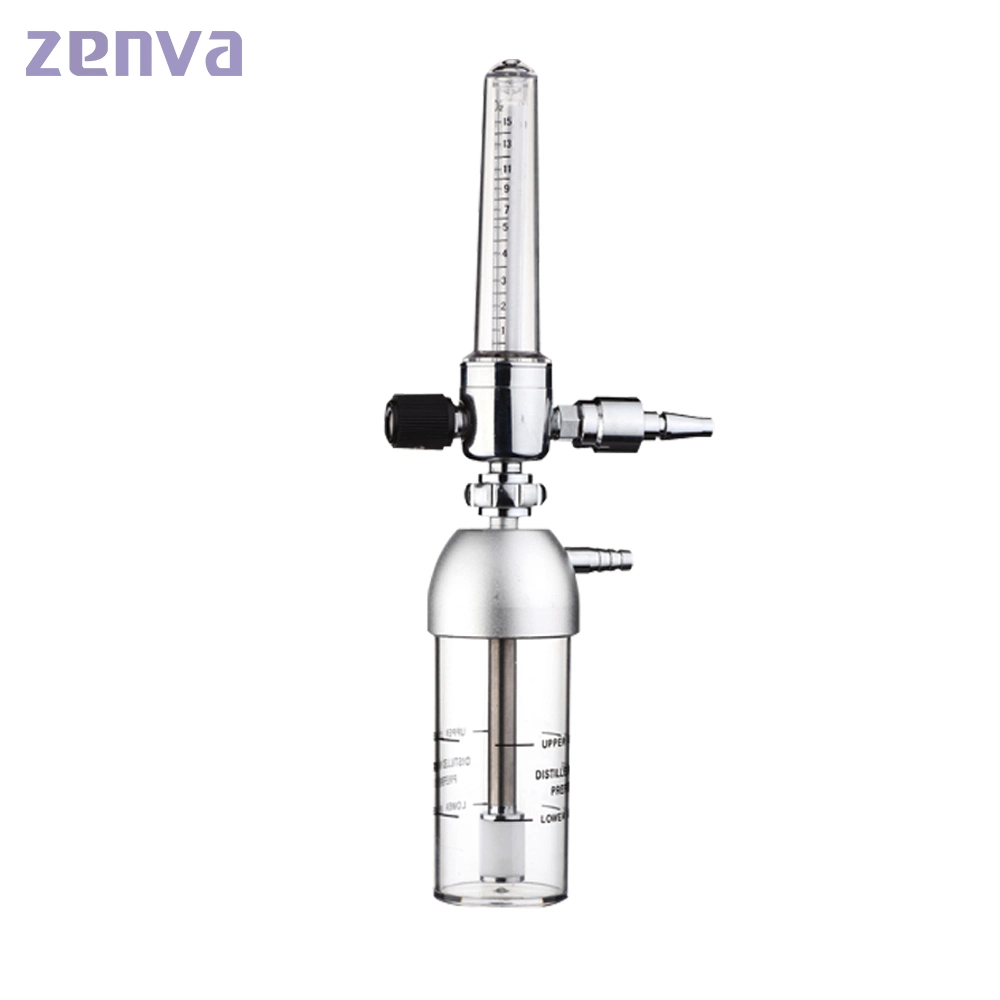 Brass Valve Medical Gas Oxygen Flowmeter with Humidifier Bottle for Hospital Use