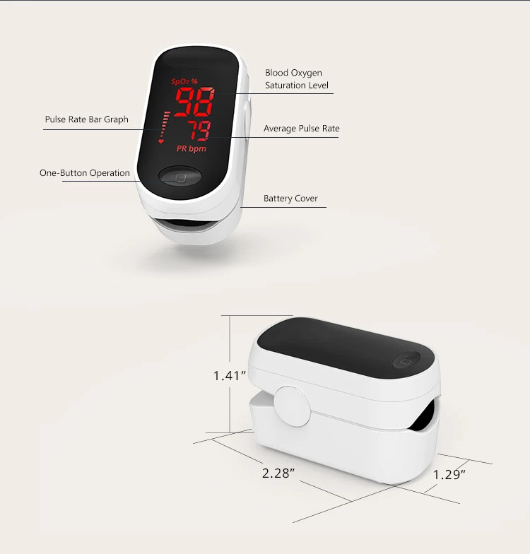 SpO2 Blood Oxygen Heart Rate Fingertip Pulse Oximeter Monitor (THR-PO1)