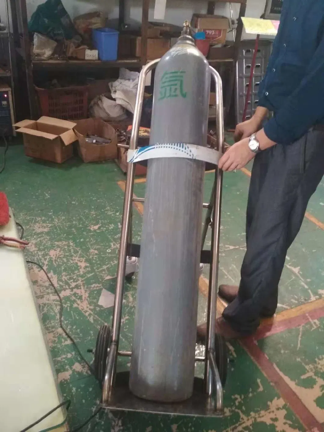 20L 40L Stainless Steel Oxygen Cylinder Tank Trolley for Gas Cylinder Hospital Furniture