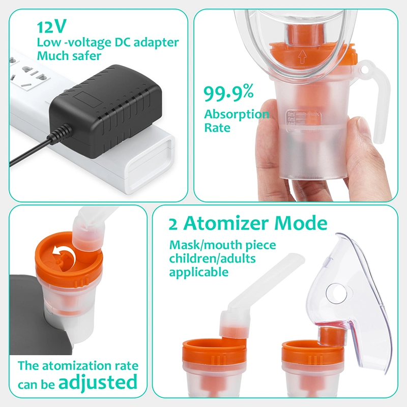 Fitconn New Arrivals Asthma Nebulizers Digital Timing Mini Portable DC Compressor Nebulizer