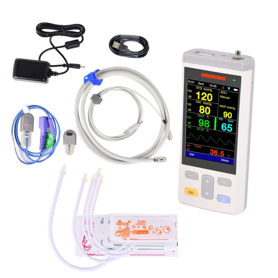 SpO2 Pet Multi Parameters Handheld Monitor Veterinary Oximeters with Touch Screen