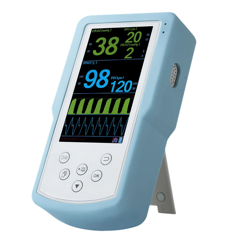 H100 Handheld Etco2 Devices Monitoring SpO2, Pulse Rate, Etco2 and Respiratory Rate Suitable for Clinical and Emergency Circumstance