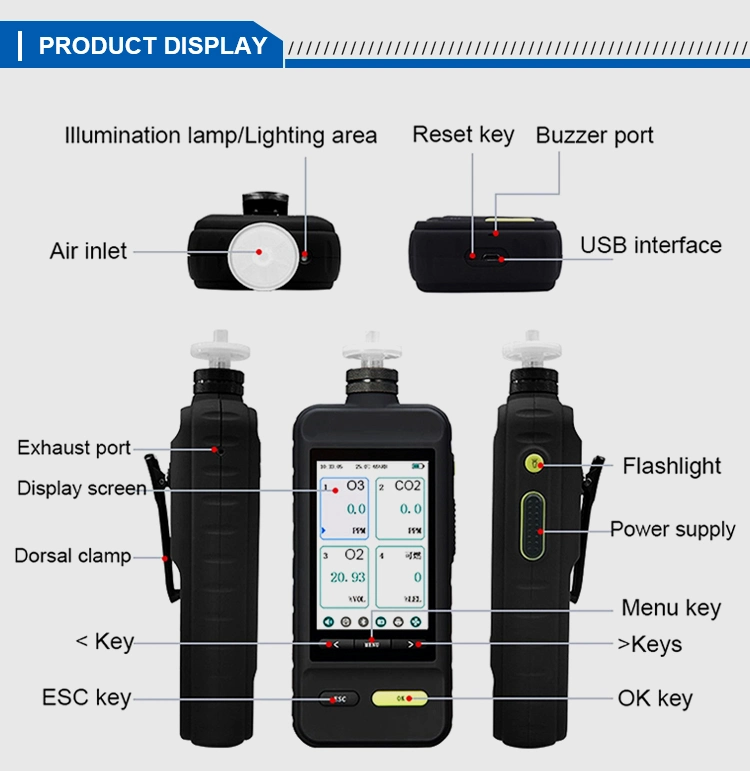 Skz High Quality Handheld Oxygen Gas Detector Alarm Air Quality Monitor