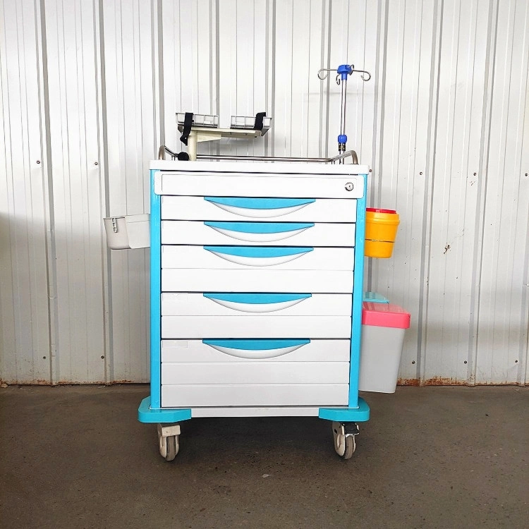 Oxygen Cylinder Stand Medical Equipment High Quality HPL Hospital Emergency Trolley