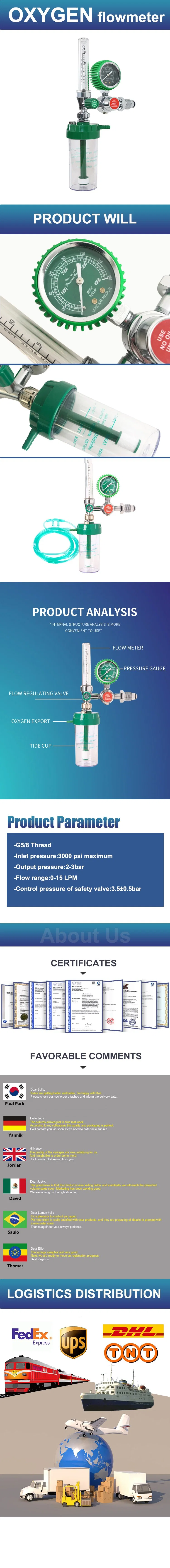 Oxygen Air Regulator Humidifier Flowmeter Bottle Oxygen Flowmeter