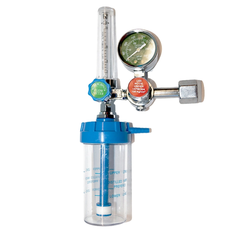 Medical Buoy Type Oxygen Inhalator Flowmeter with Humidifier Bottle Oxygen Regulator