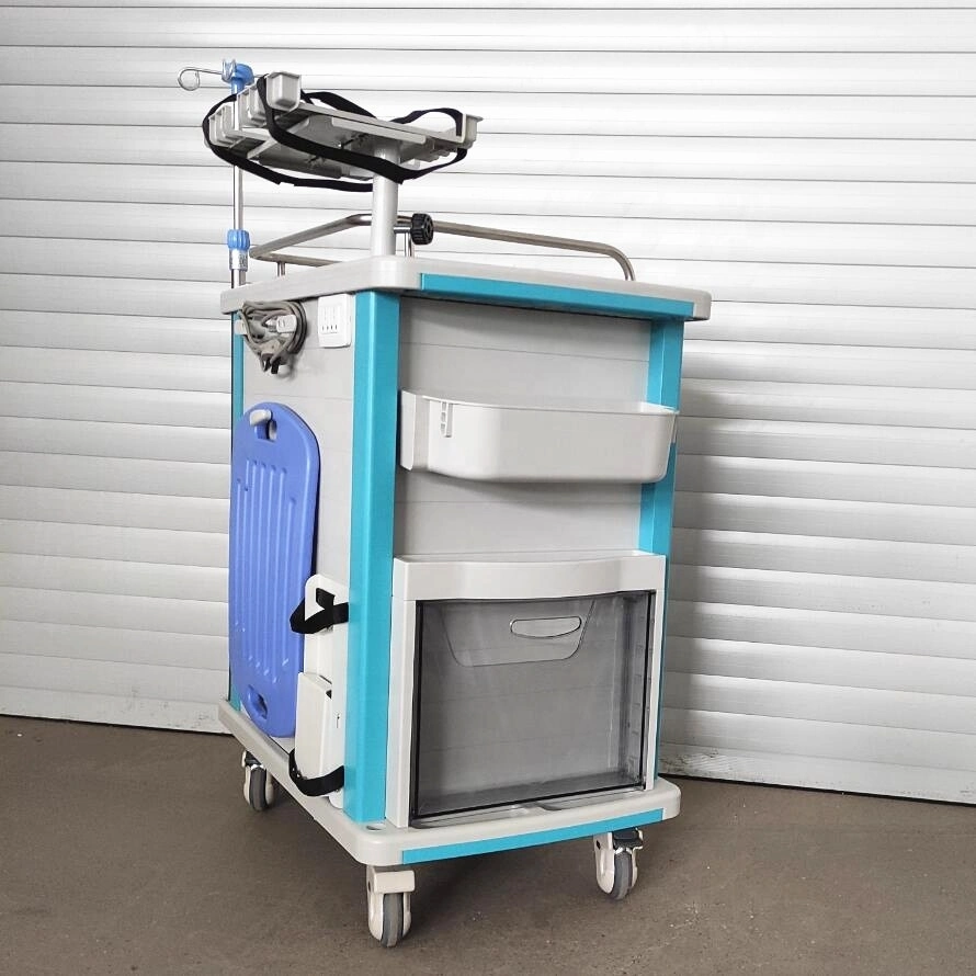 Oxygen Cylinder Stand Medical Equipment High Quality HPL Hospital Emergency Trolley