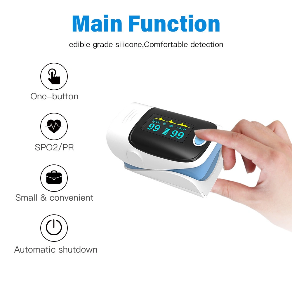 Hot Selling Pulse Oximeter Digital Fingertip Finger Type Monitor Oxygen Meter with CE FDA