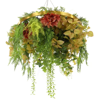 Real Touch Dia 80 Cm Plastic Artificial Hanging Plant Weeping Willow Vine for Wedding Decoration