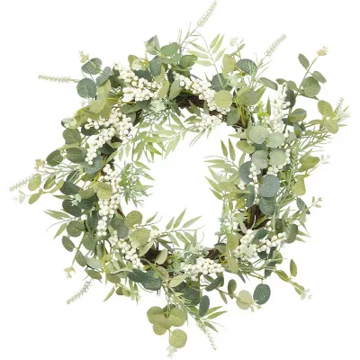  Artificial Leaves Green Eucalyptus Garland for Front Door Wreath
