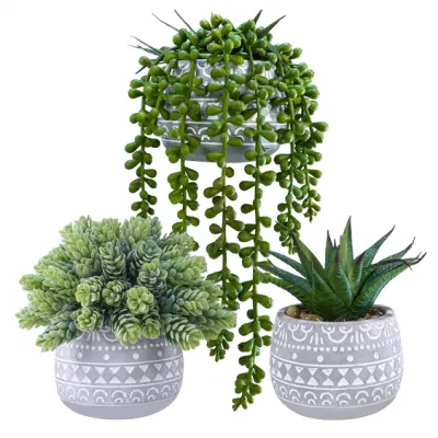  Outdoor Greenery Decor Small Potted Succulent Fake Plants