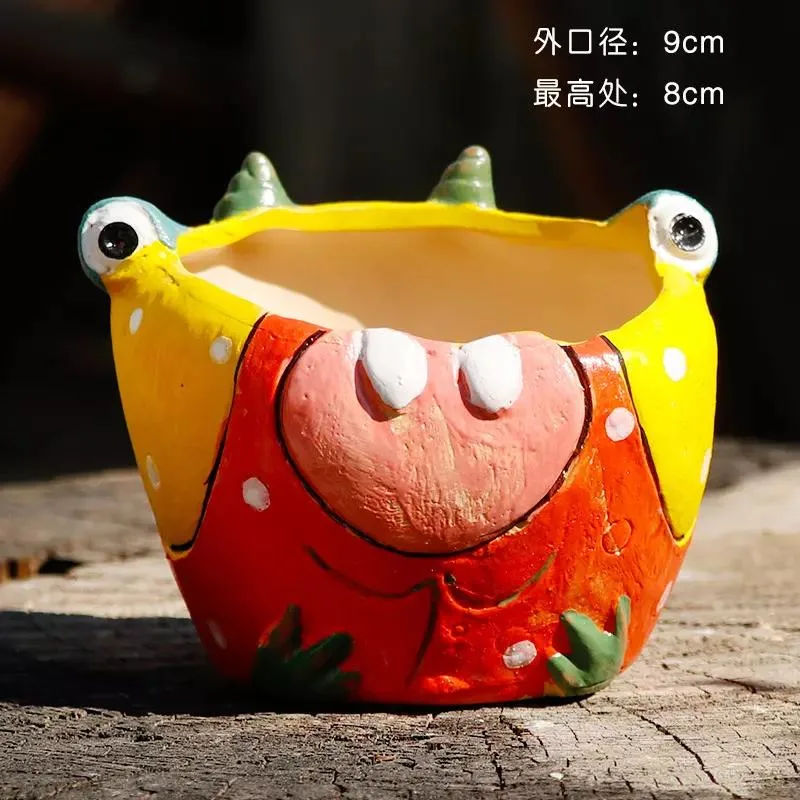 3D Big Mouth Little Monster Clay Succulent Flower Pots Desktop Decor