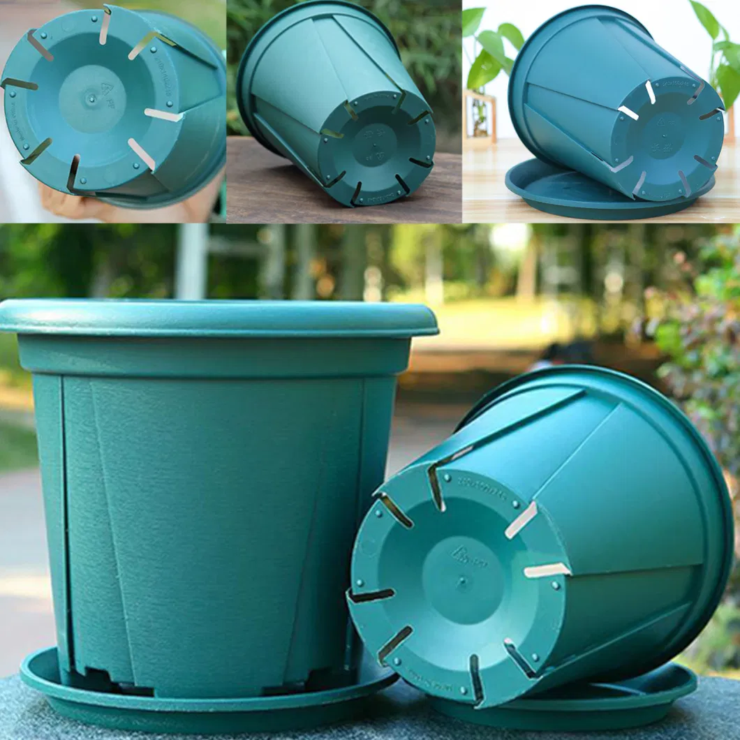 Plastic Thickened Rooting Control Flower Pot with Tray Succulent Planting Breathable Flowerpot Home Garden Nursery Container