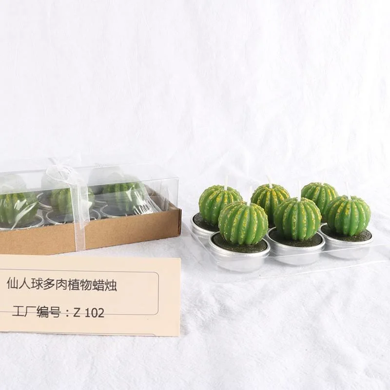 Hot Selling 12 PCS Mini Plant Tealight Succulent Cactus Candle Set