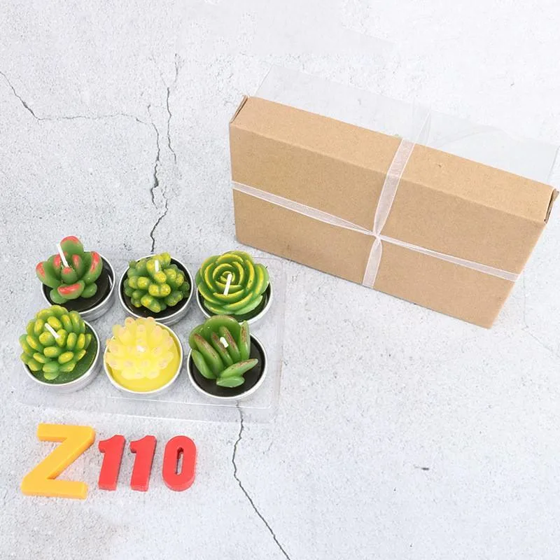 Hot Selling 12 PCS Mini Plant Tealight Succulent Cactus Candle Set