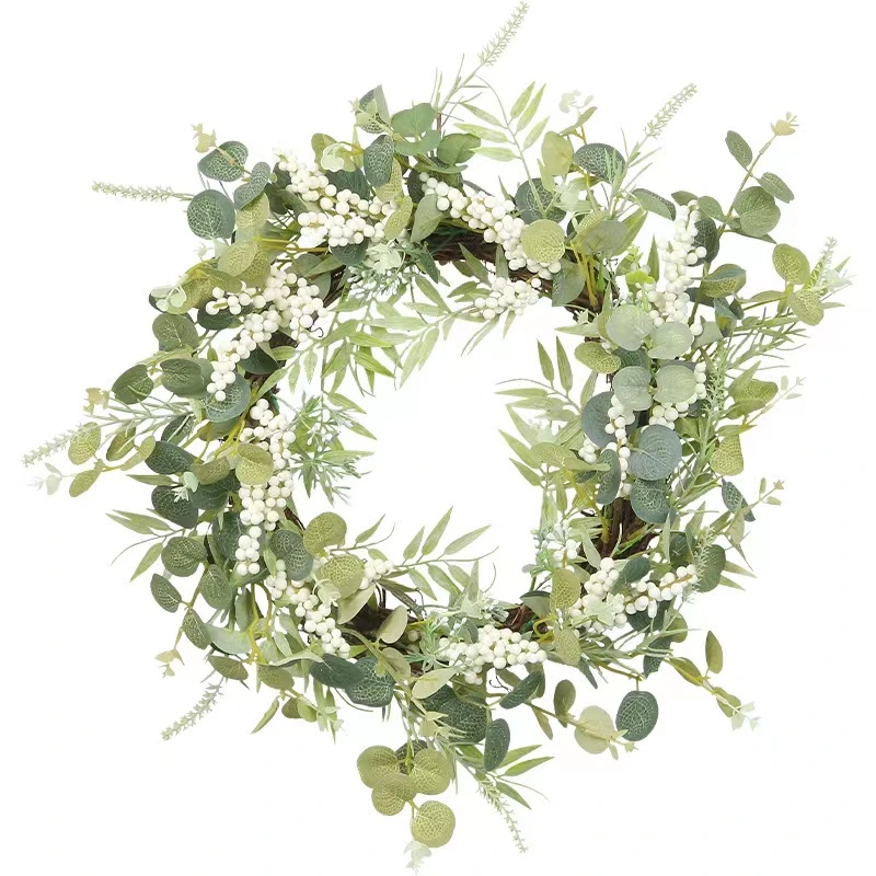 Artificial Leaves Green Eucalyptus Garland for Front Door Wreath